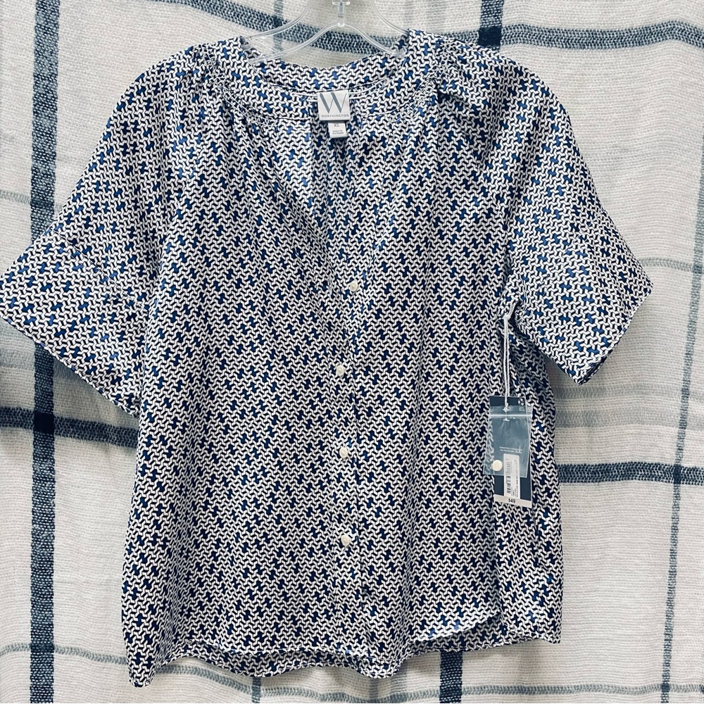 Worthington Navy and White Button Down Shirt